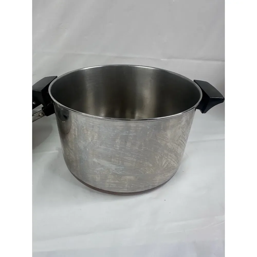Revere Ware Copper Bottom 6 Quart Stock Pot 9” & 8”Frying Sauté Pan USA